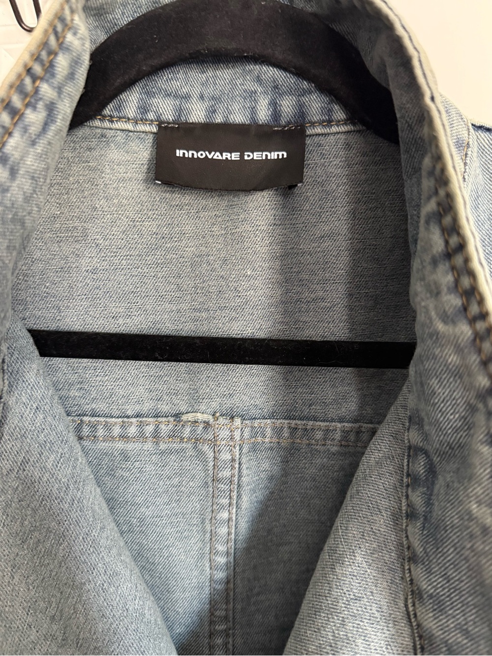 Aegle Deconstruct Asymmetric Denim Jacket Innovare Denim - Picture 4 of 9